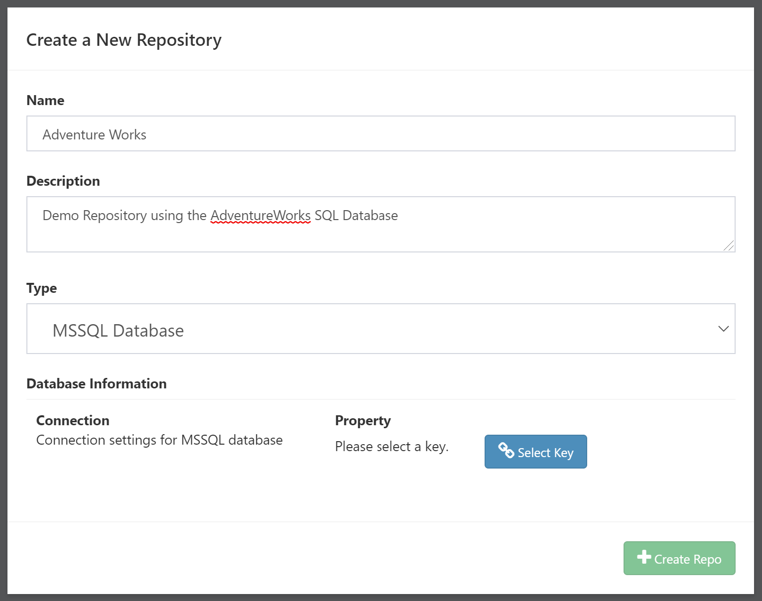 !New DataRepository Screen