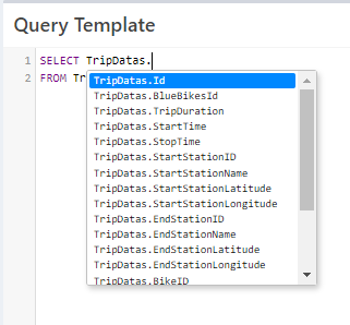 Column Name Autocomplete in QueryView